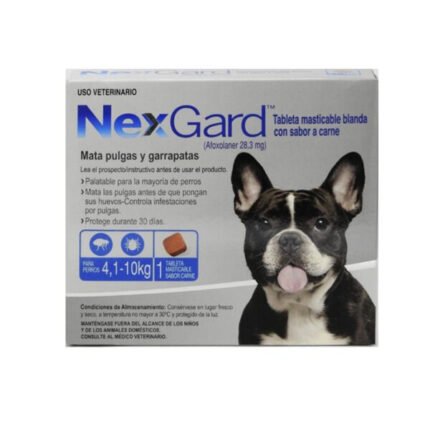 NEXGARD MASTICABLE 28.3MG 4-10KG 1 COMPRIMIDO